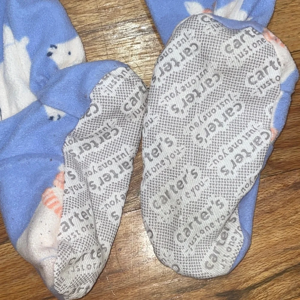 Carters BUNDLE 5 FOOTSIE PAMAJAS set Cozy Polar Bear Kids Pajamas Blue
